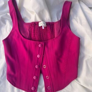 Stylish Pink Button-Down Women's Top